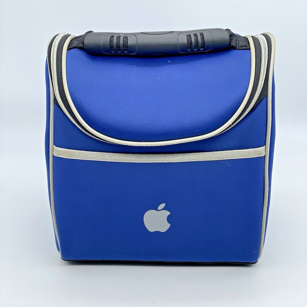 Apple Computer Insulated Blue Lunch Bag Box Logo Limited Employee Only Edition